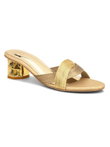 Hydes N Hues Women Classy Golden Block Heel Sandals