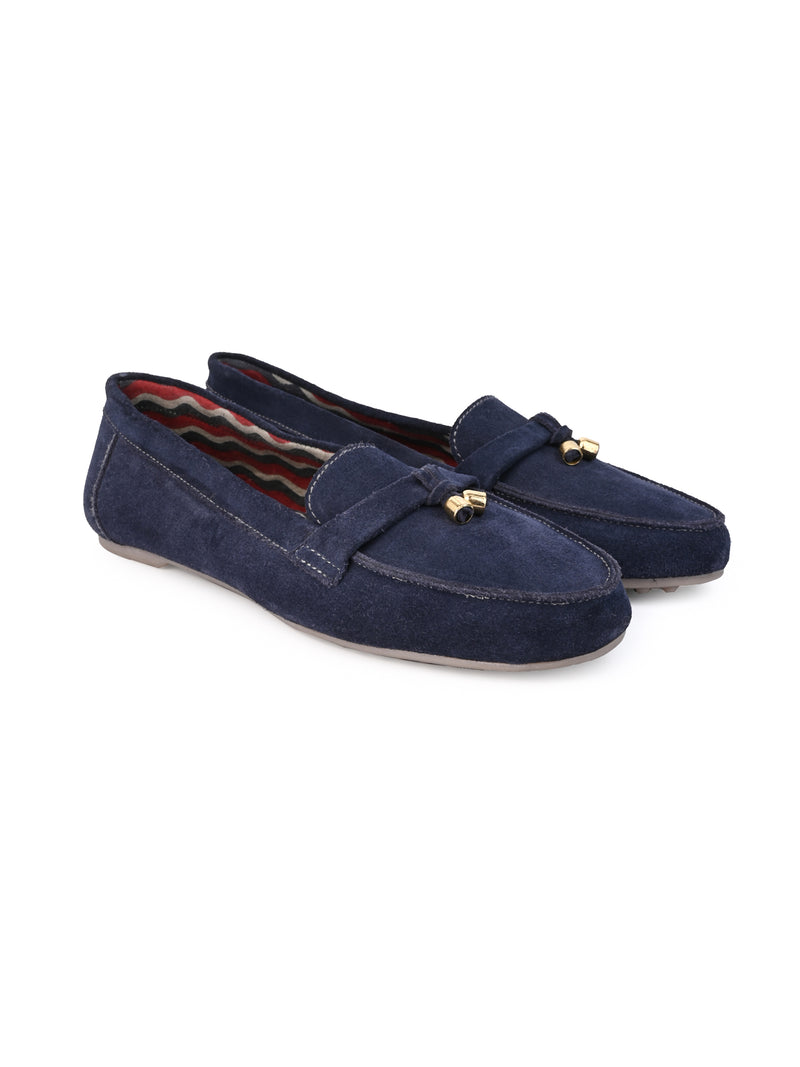 Hydes N Hues Navy Blue Suede Moccasins