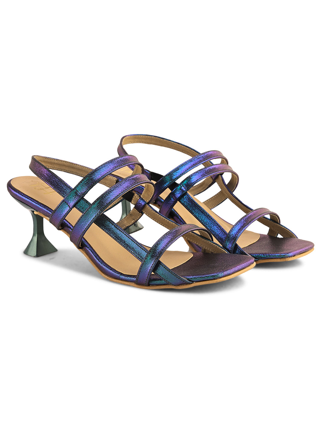 Hydes N Hues Blue Kitten Heel Sandal For Women