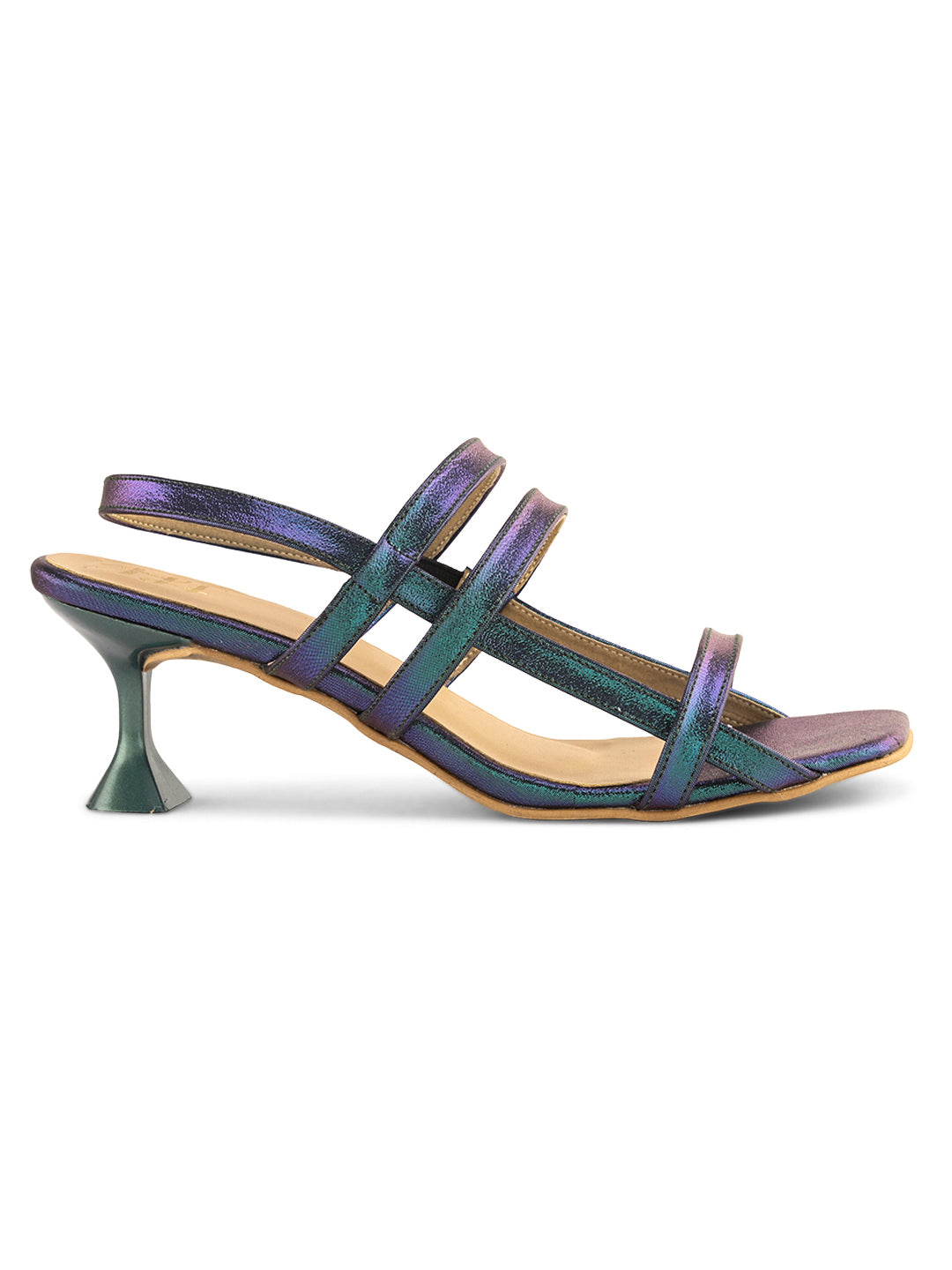 Hydes N Hues Blue Kitten Heel Sandal For Women