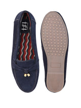 Hydes N Hues Navy Blue Suede Moccasins