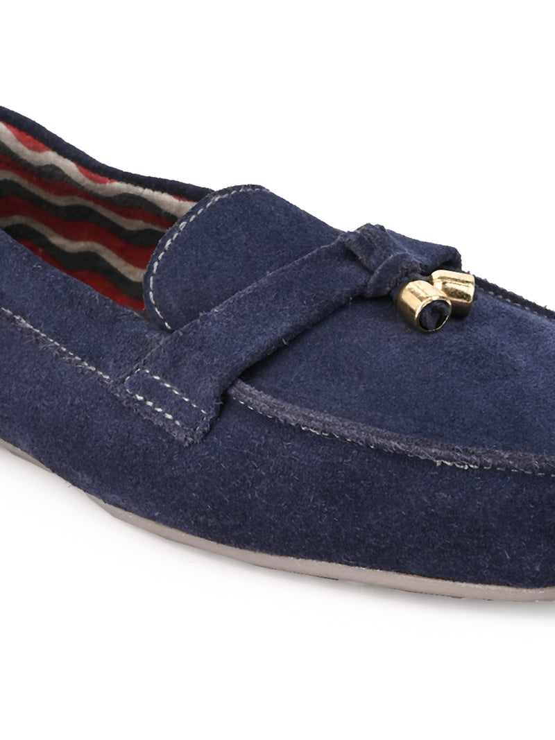 Hydes N Hues Navy Blue Suede Moccasins