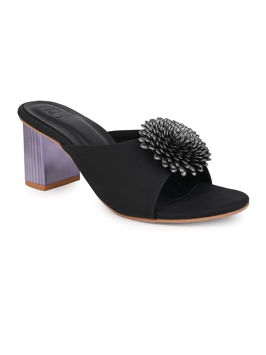 Hydes N Hues Black Block Heels Comfort Sandal