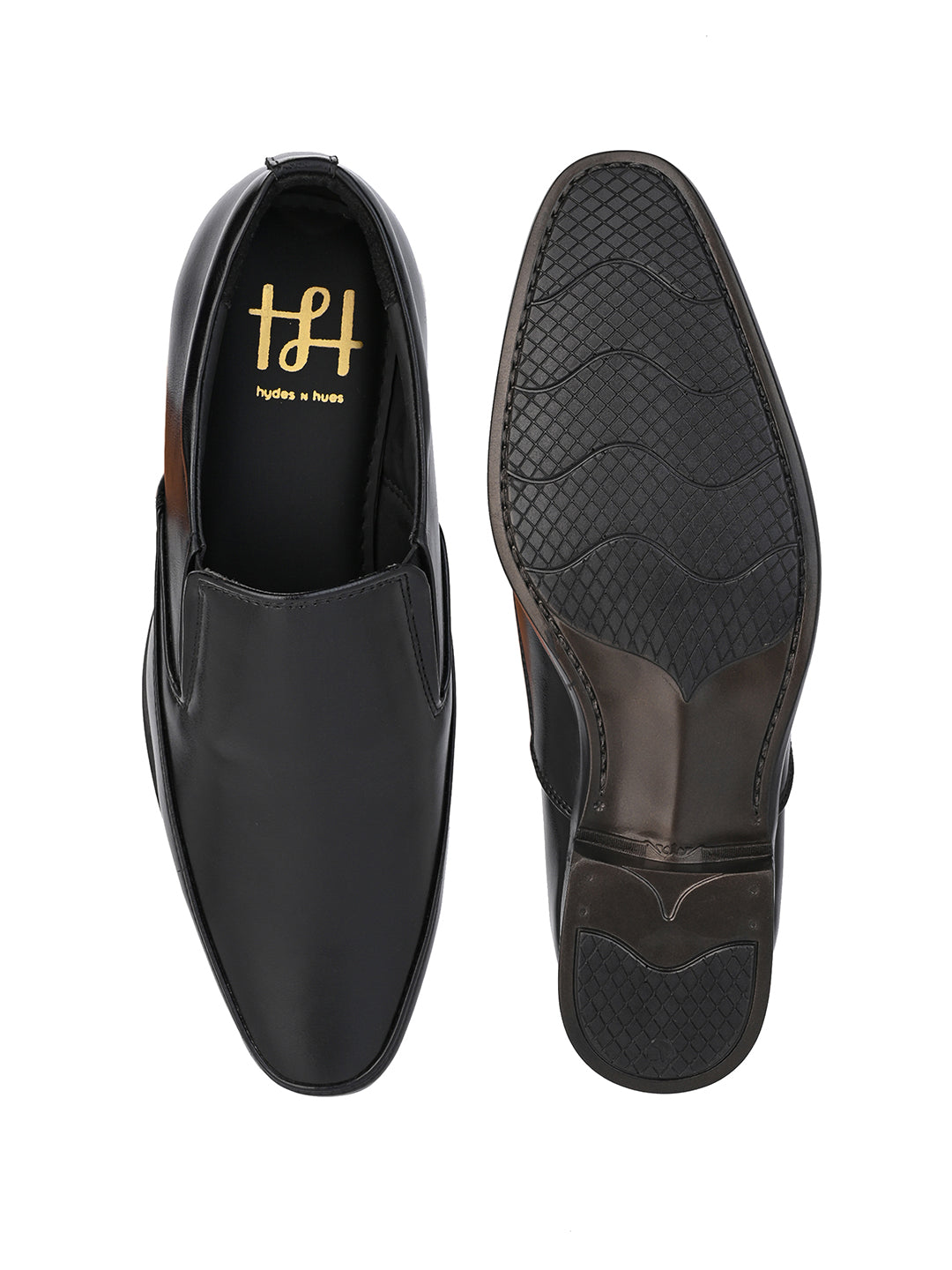 Hydes N Hues Men Black Comfort Formal Slip-Ons