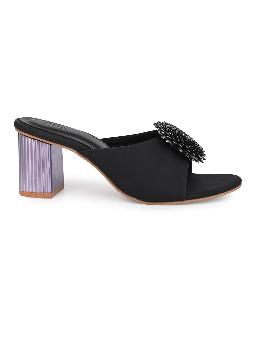 Hydes N Hues Black Block Heels Comfort Sandal