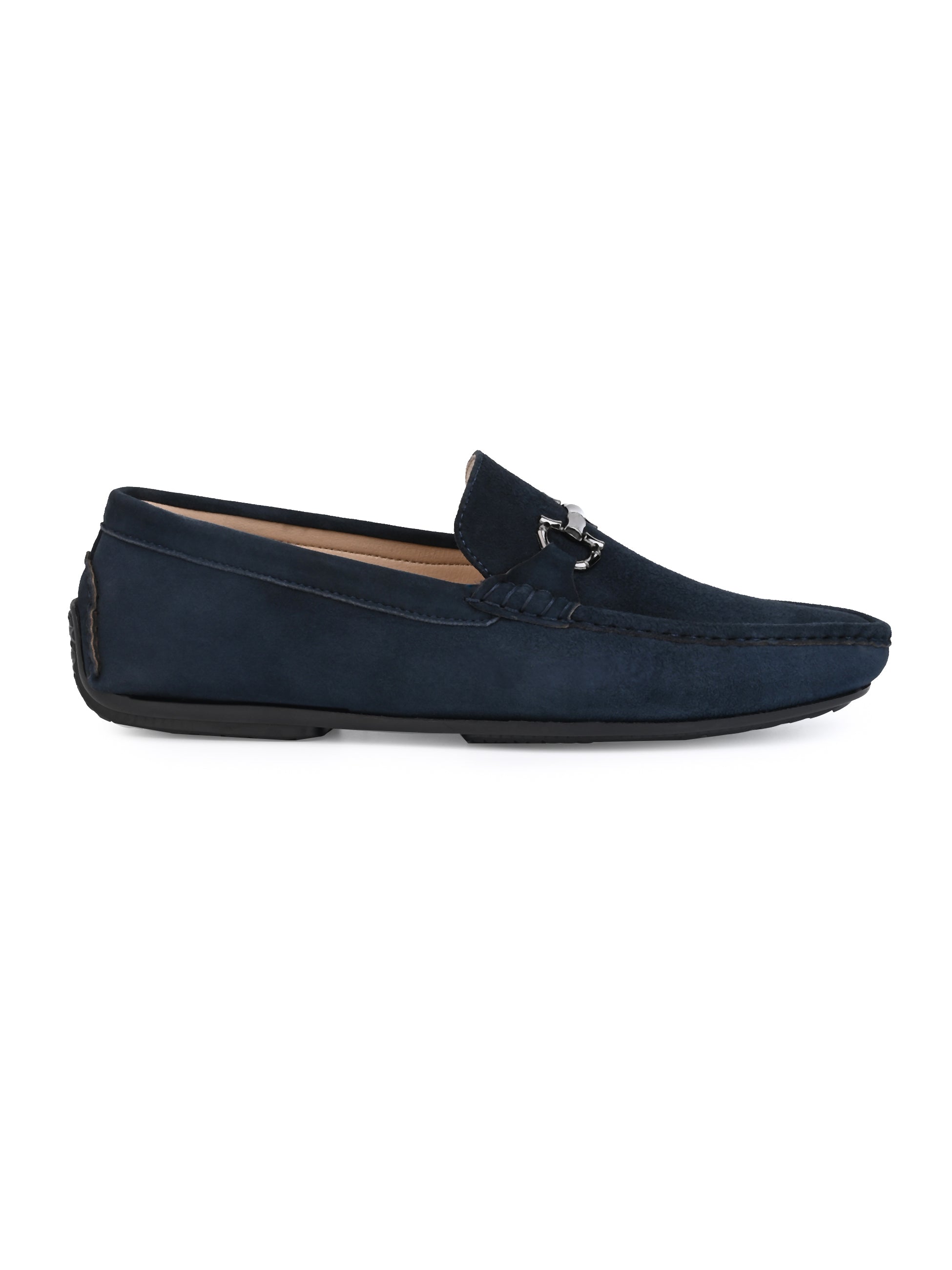 Hydes N Hues Blue Suede Leather Casual Loafers For Men