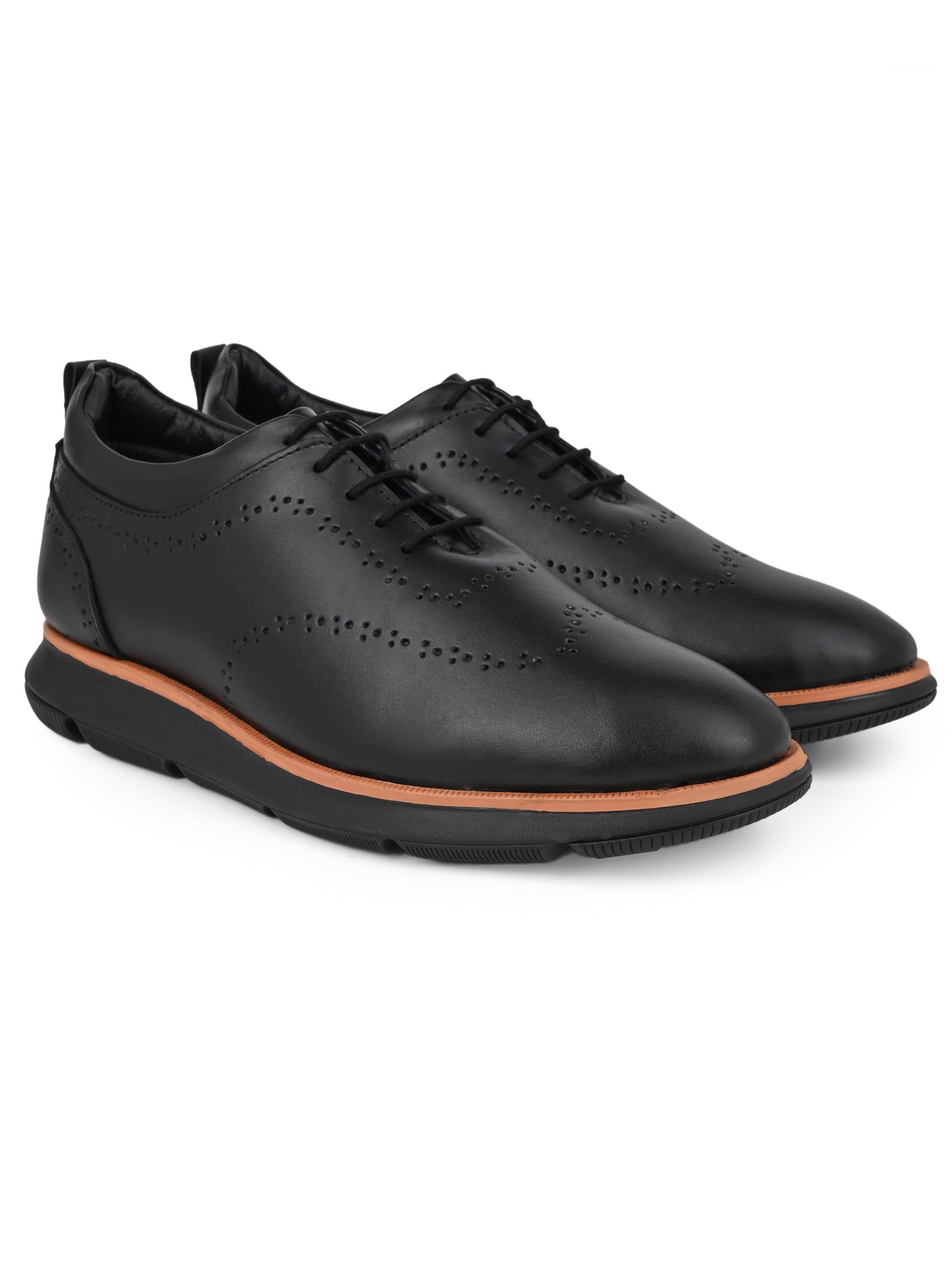 Urbanox Black Leather Brogues