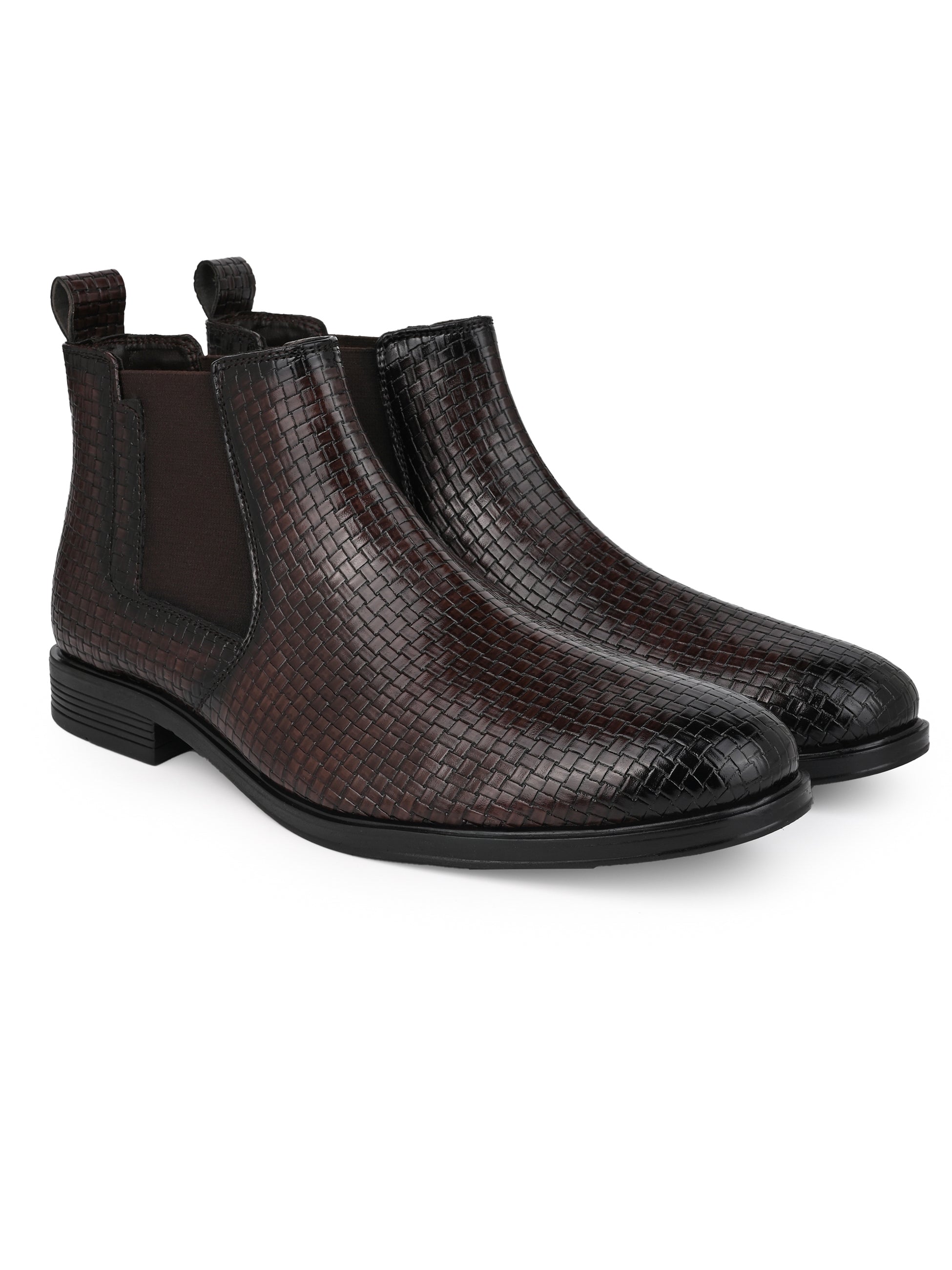 Hydes N Hues Men Brown Textured Boots