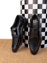 Hydes N Hues Men Black Patent Lace-ups