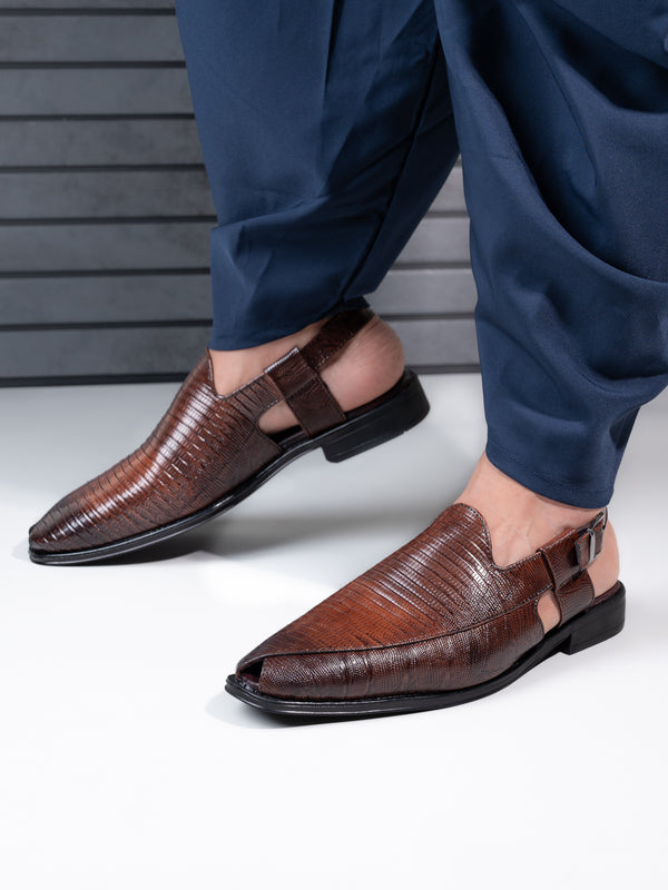 Hydes N Hues Brown Formal Sandals For Men