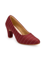 Hydes N Hues Women Red Striped Pumps
