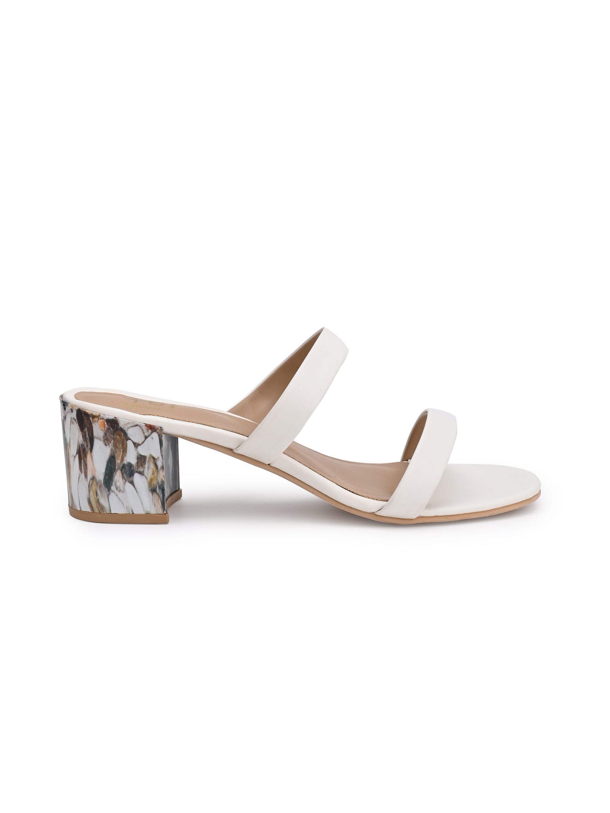 Hydes N Hues White Block Heels