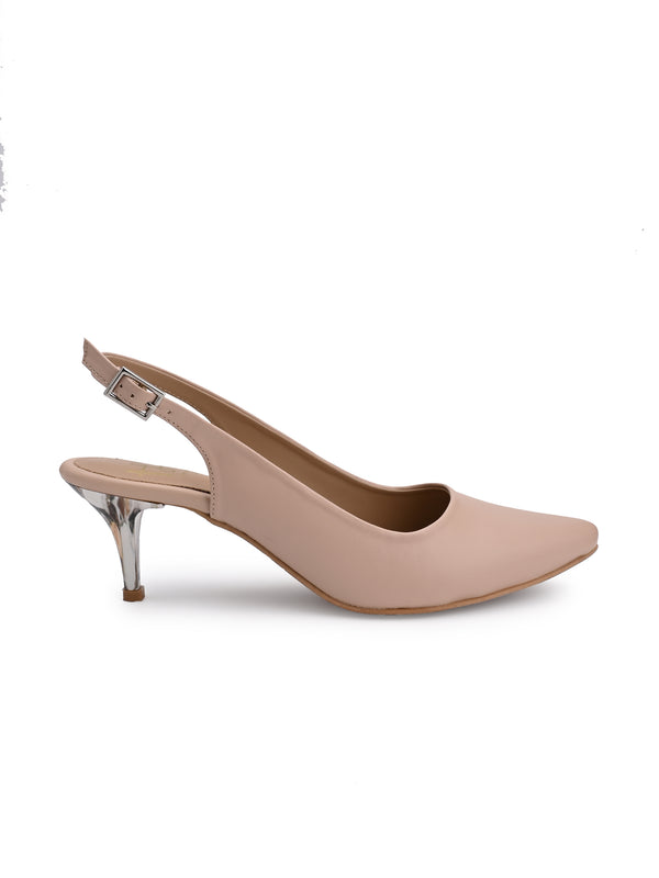 Hydes N Hues Nude Stone Finished Kitten Heels