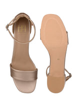 Hydes N Hues Gold Block Pumps with Stone Finish Heels