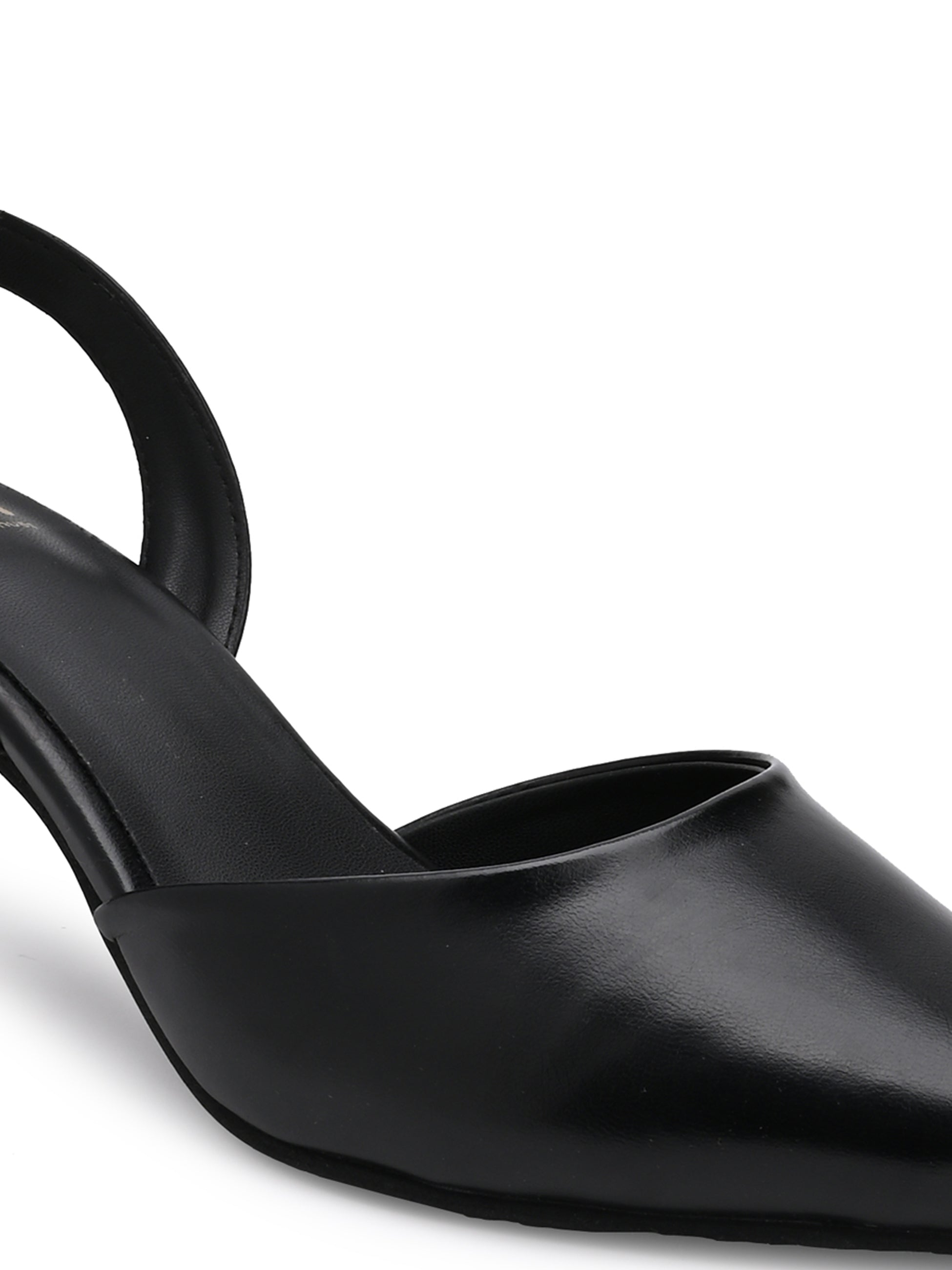 Hydes N Hues Black Stone Finished Kitten Heels