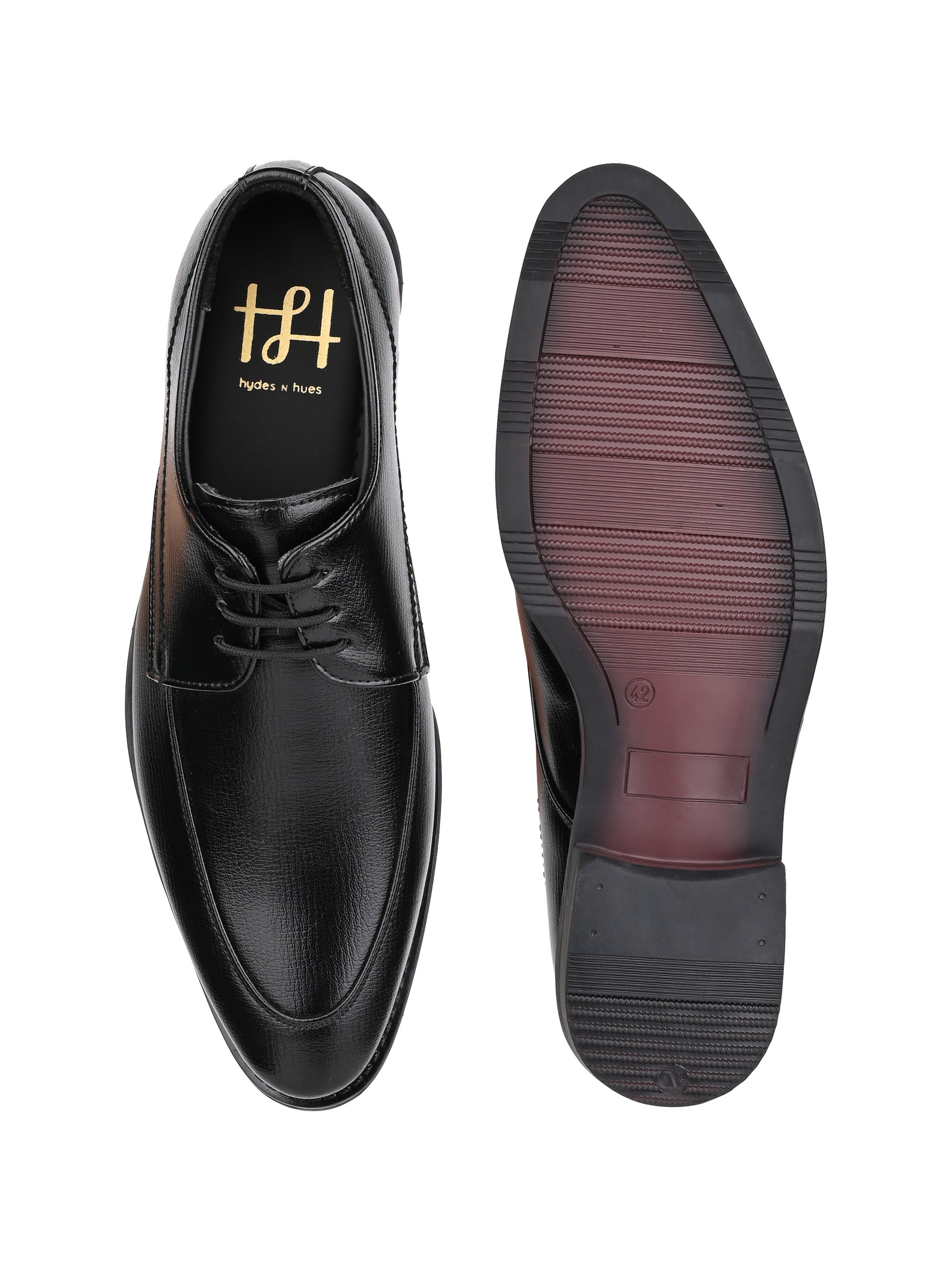Hydes N Hues Men Black Printed Lace-ups