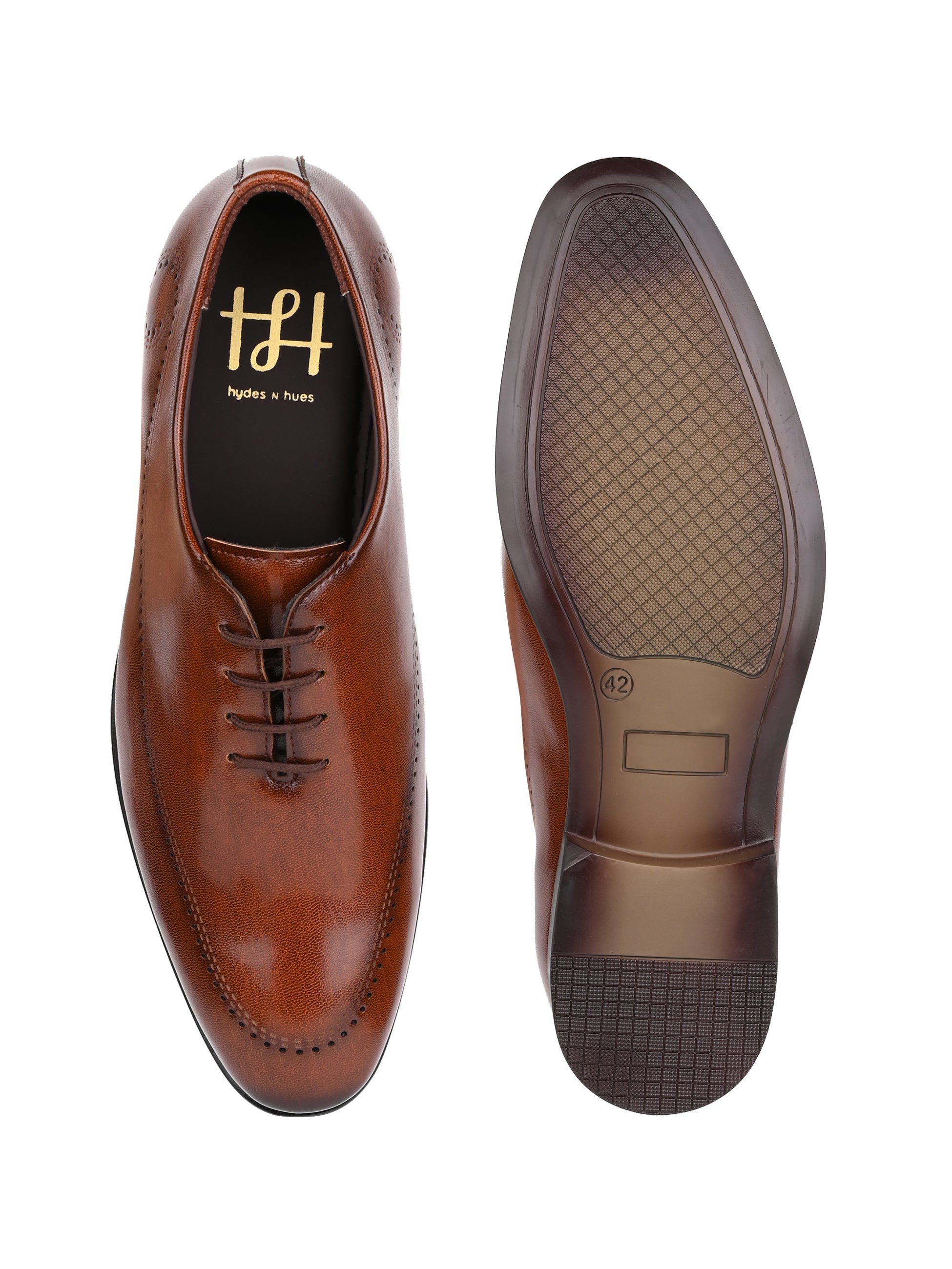 Hydes N Hues Men Tan Stylish Lace-ups