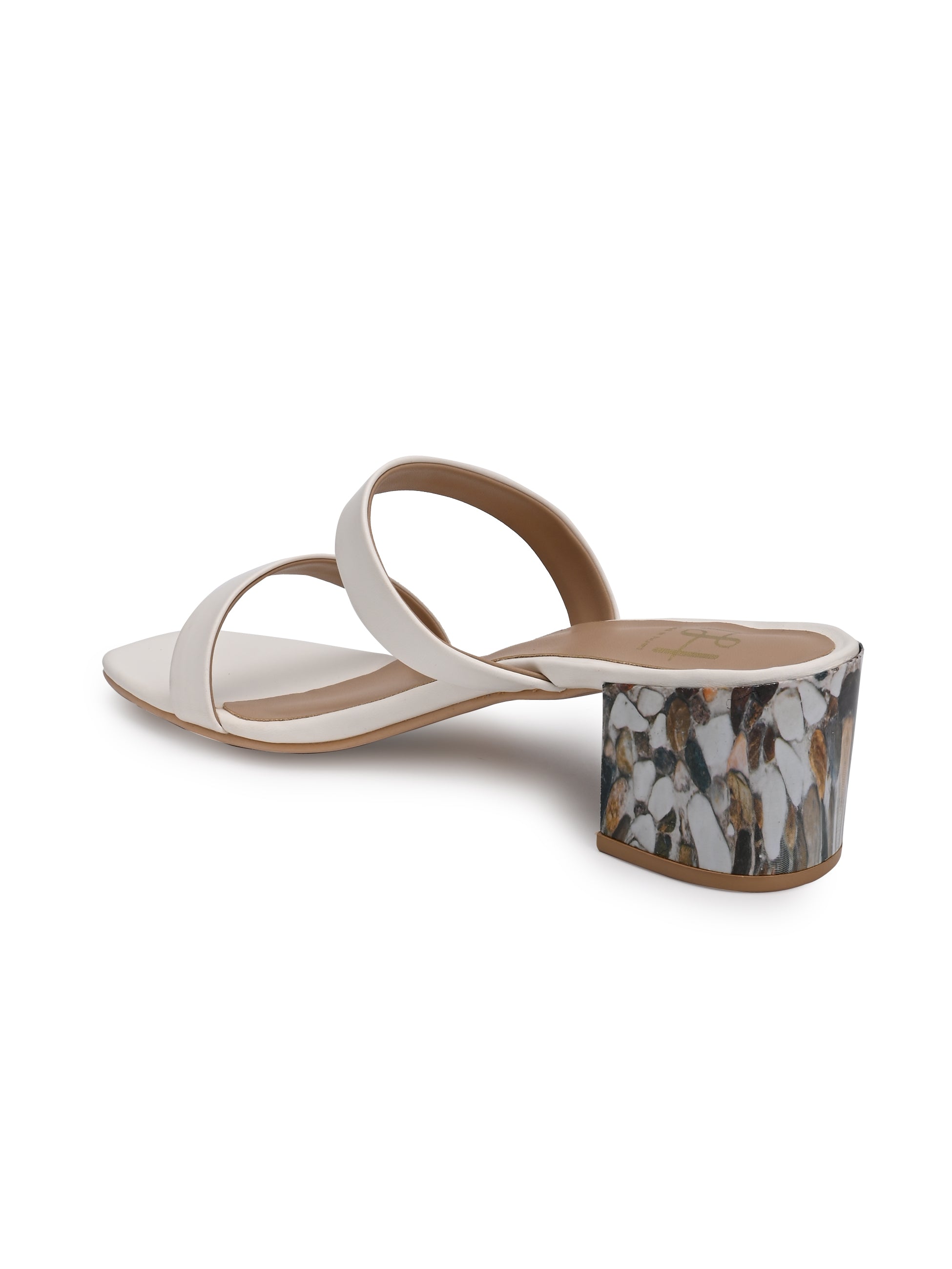 Hydes N Hues White Block Heels