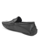 Hydes N Hues Men Black Glossy Loafer Shoes