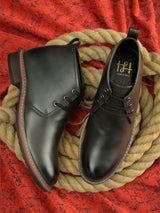 Hydes N Hues Men Black Ankle High Shoes
