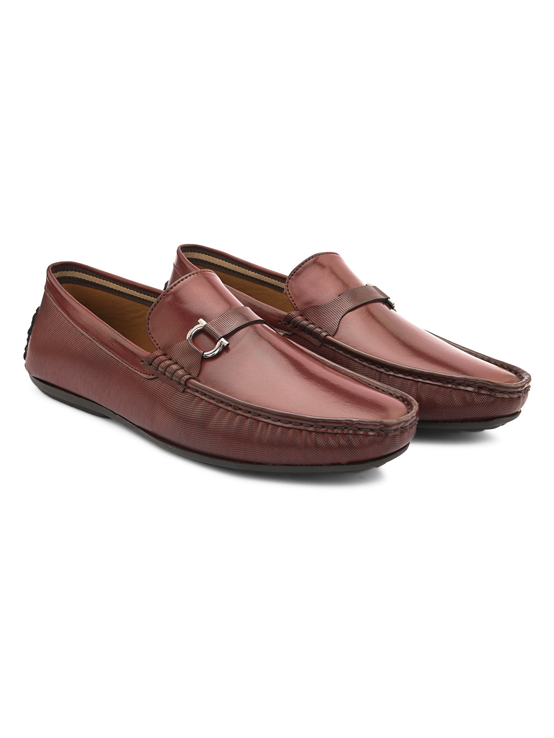 Hydes N Hues Men Cherry Glossy Loafer Shoes