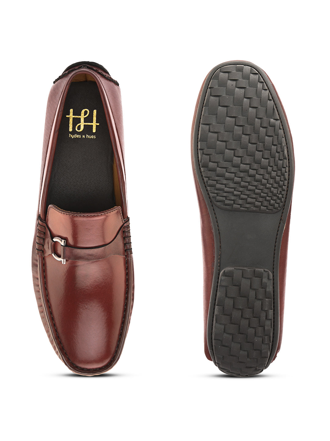 Hydes N Hues Men Cherry Glossy Loafer Shoes
