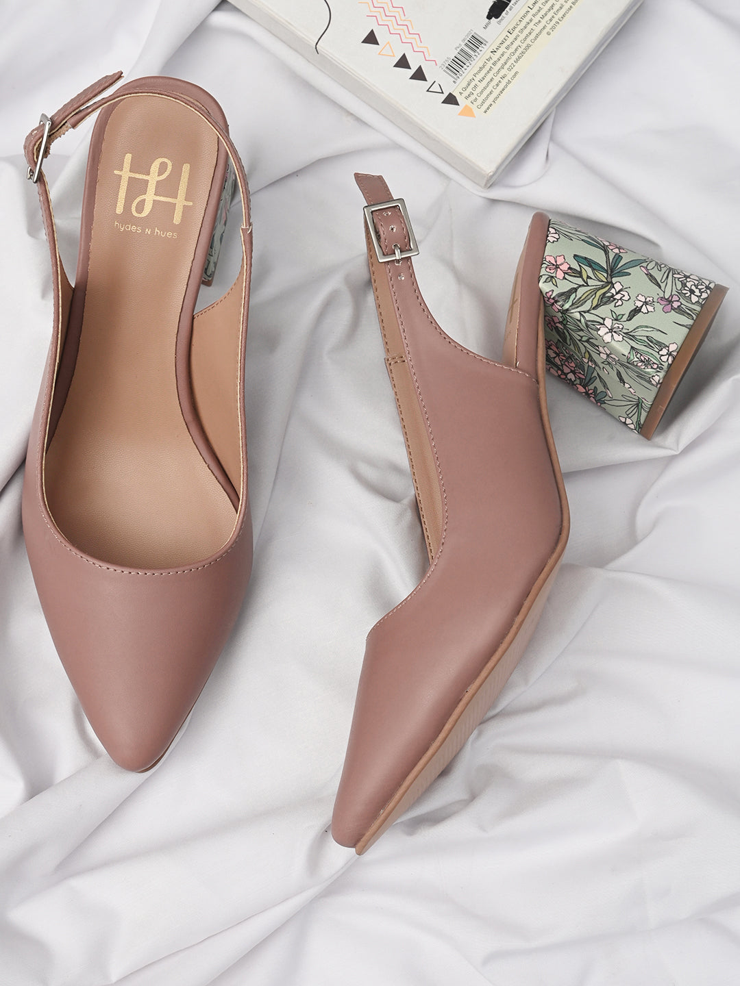Hydes N Hues Pink Block Pumps with Printed Heels