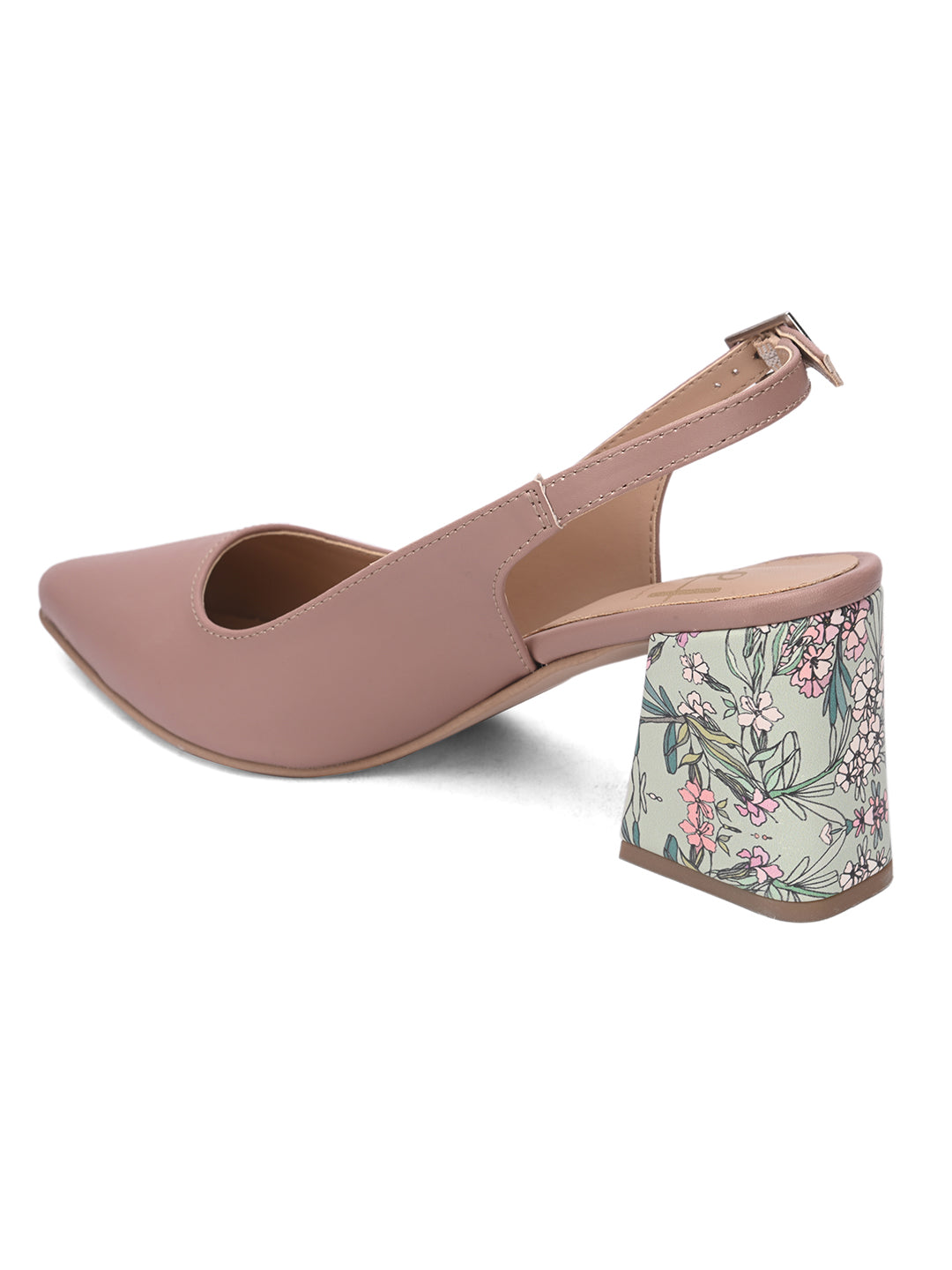 Hydes N Hues Pink Block Pumps with Printed Heels