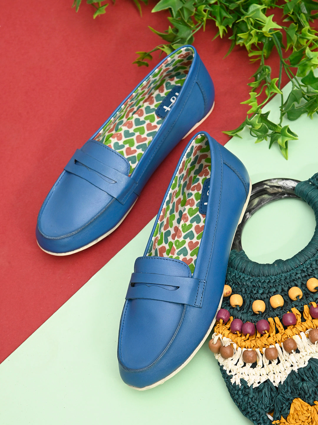 Hydes N Hues Sky Blue Moccasins For Women