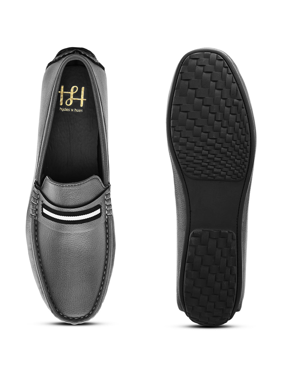 Hydes N Hues Men Grey Loafers