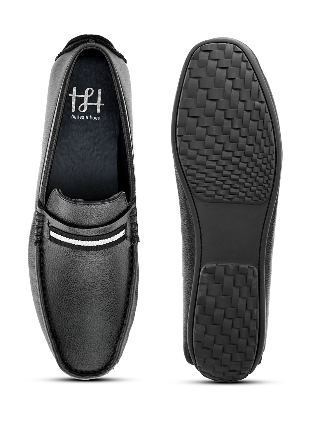 Hydes N Hues Men Black Loafers