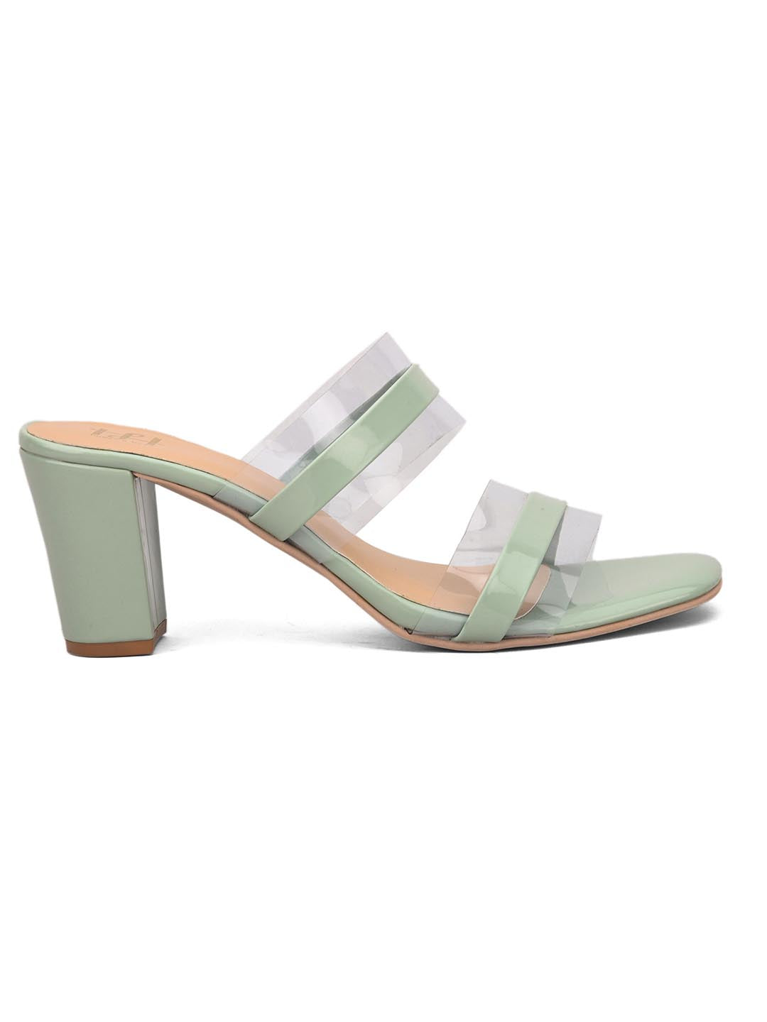 Hydes N Hues Green Striped Block Heels