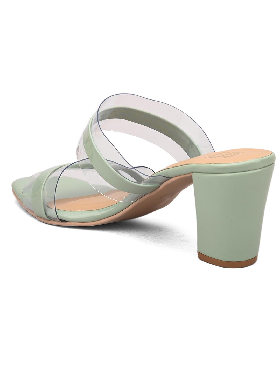 Hydes N Hues Green Striped Block Heels