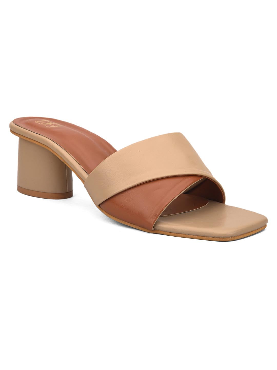 Hydes N Hues Beige and Tan Block Heels