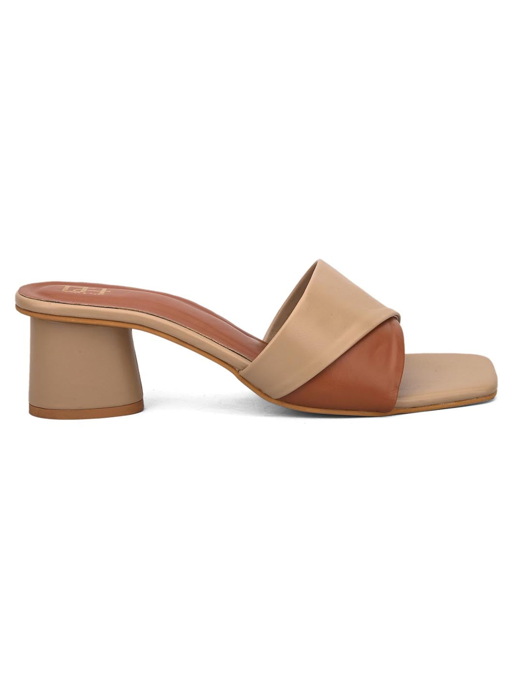 Hydes N Hues Beige and Tan Block Heels