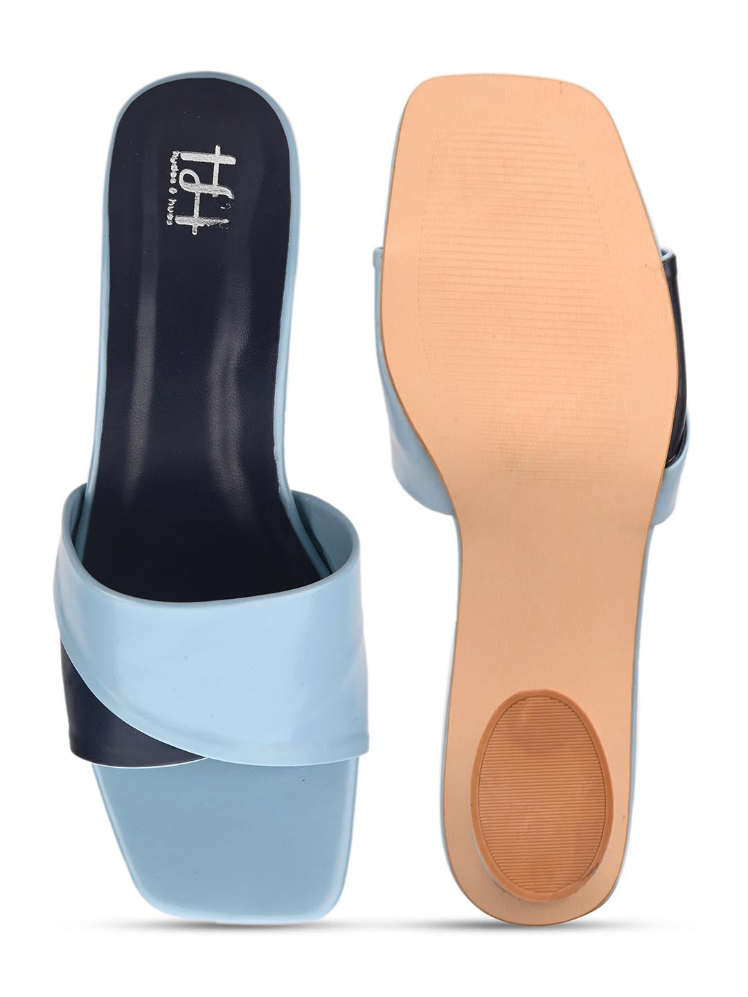 Hydes N Hues Navy Blue and Sky Blue Block Heels