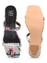 Hydes N Hues white & Multicoloured  with Transparent Heels