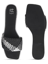 Hydes N Hues Women Black Open Toe Flats