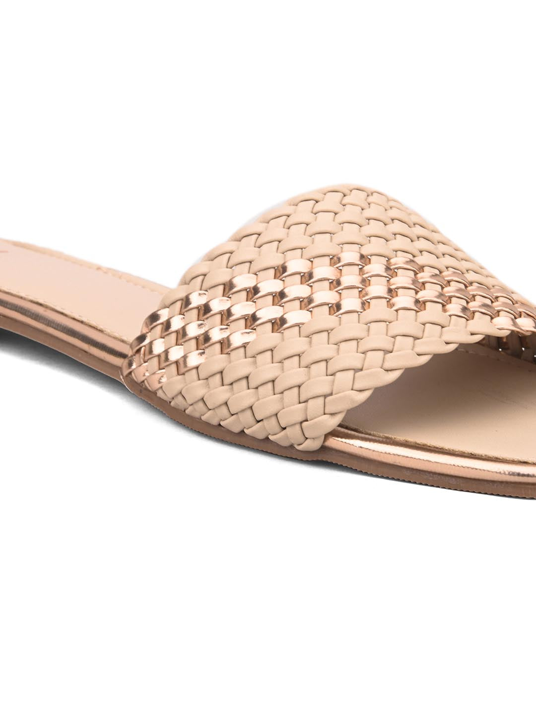 Hydes N Hues Women Gold-Toned Open Toe Flats