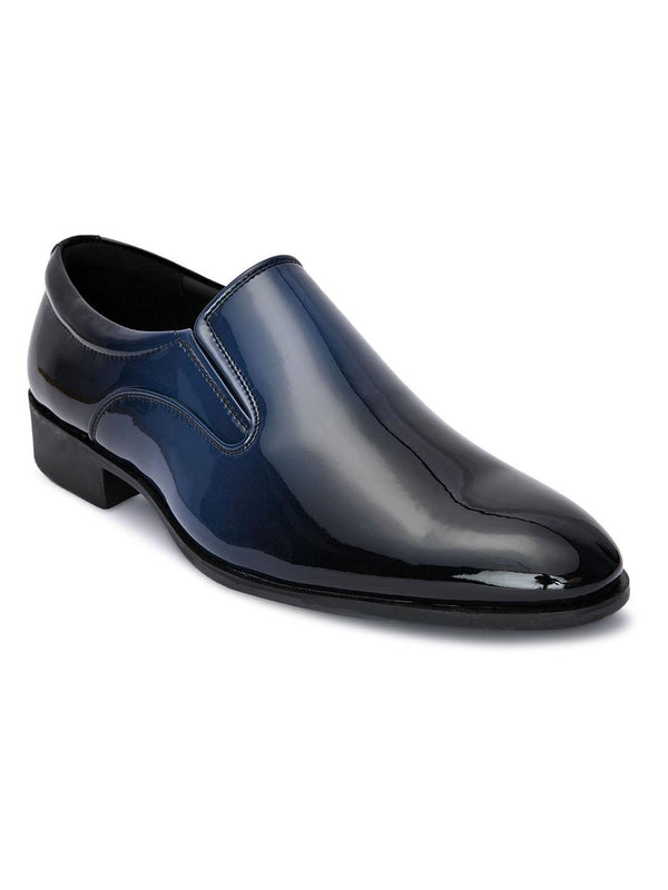 Hydes N Hues Men Blue Solid Formal Shoes