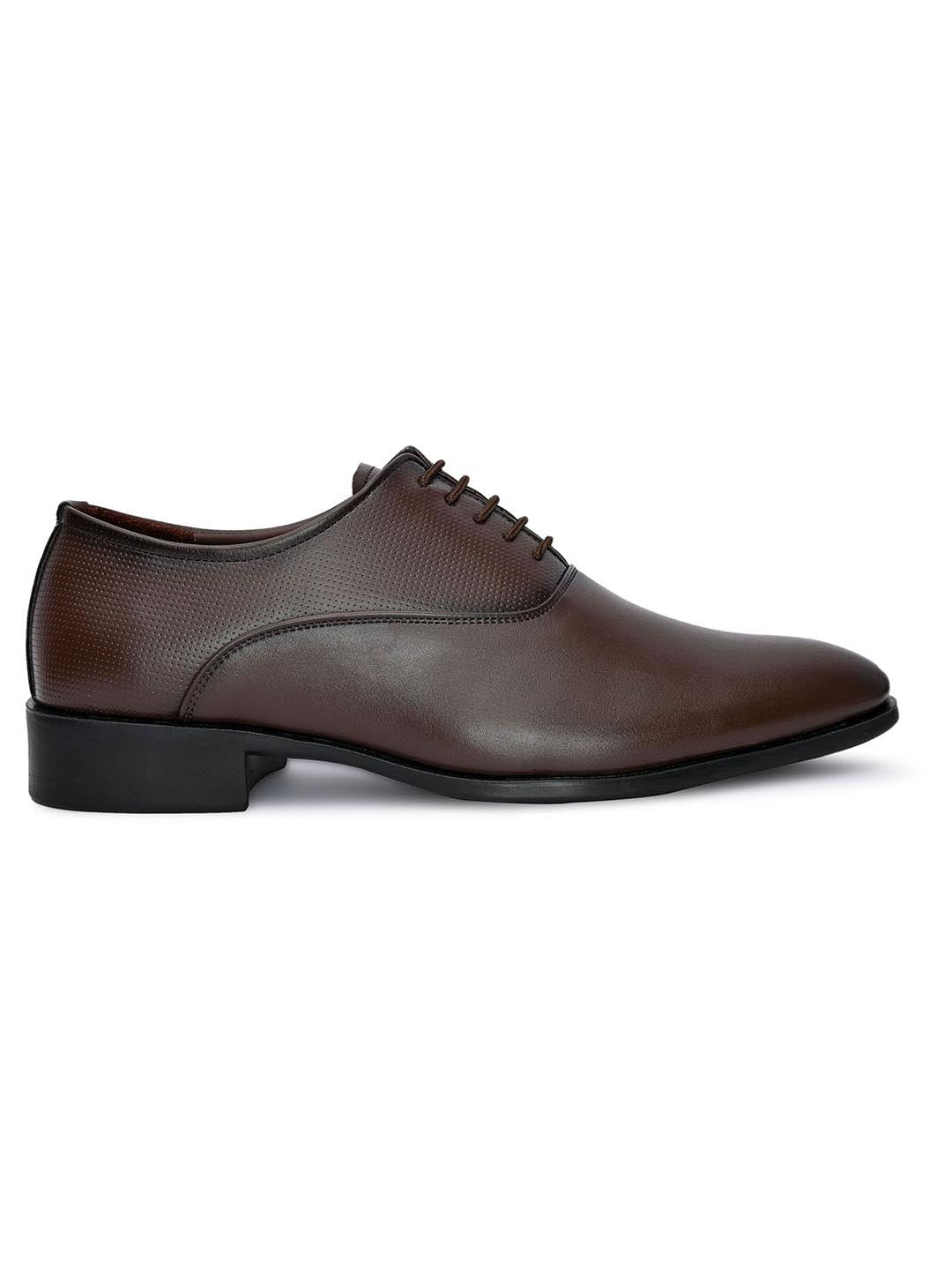 Hydes N Hues Men Brown Solid Formal Oxfords