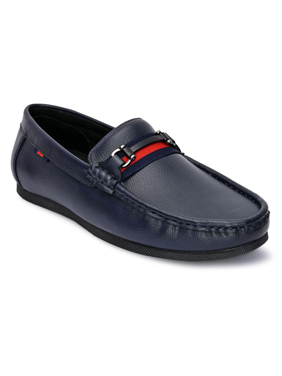 Hydes N Hues Men Blue Loafers with Metal Buckle