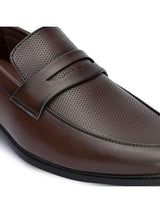 Hydes N Hues Men Brown Solid Leather Formal Loafers