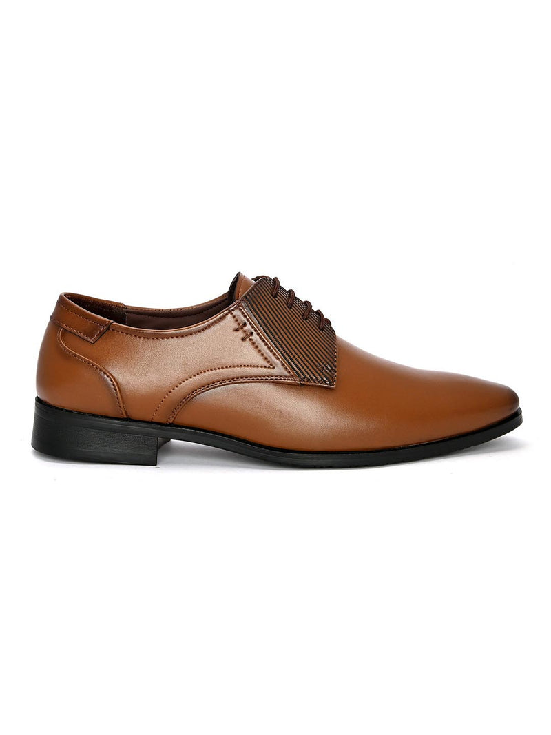 Hydes N Hues Men Tan Brown Solid Formal Derby Shoes