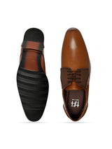 Hydes N Hues Men Tan Brown Solid Formal Derby Shoes