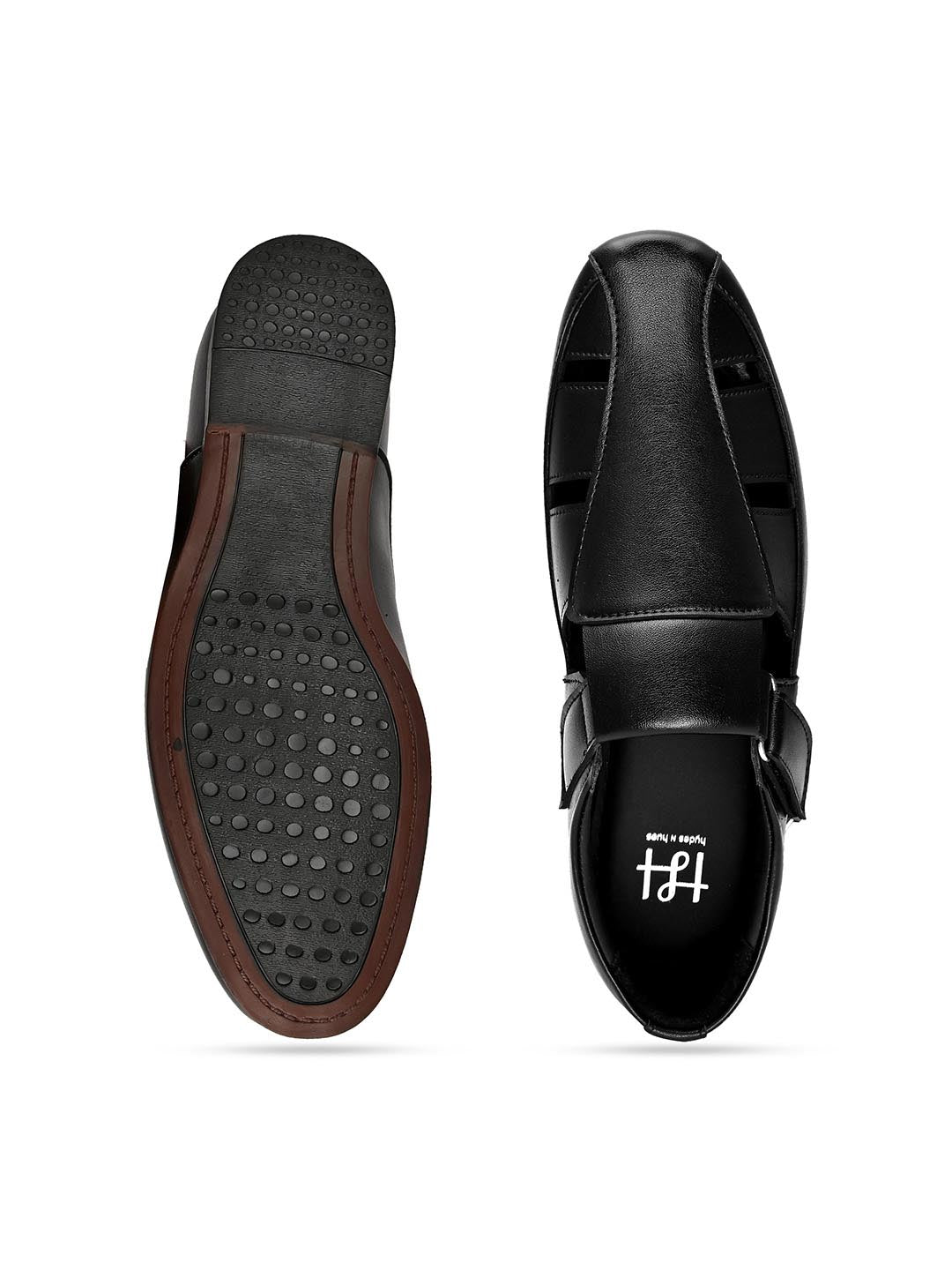 Hydes N Hues Men Black Shoe-Style Sandals