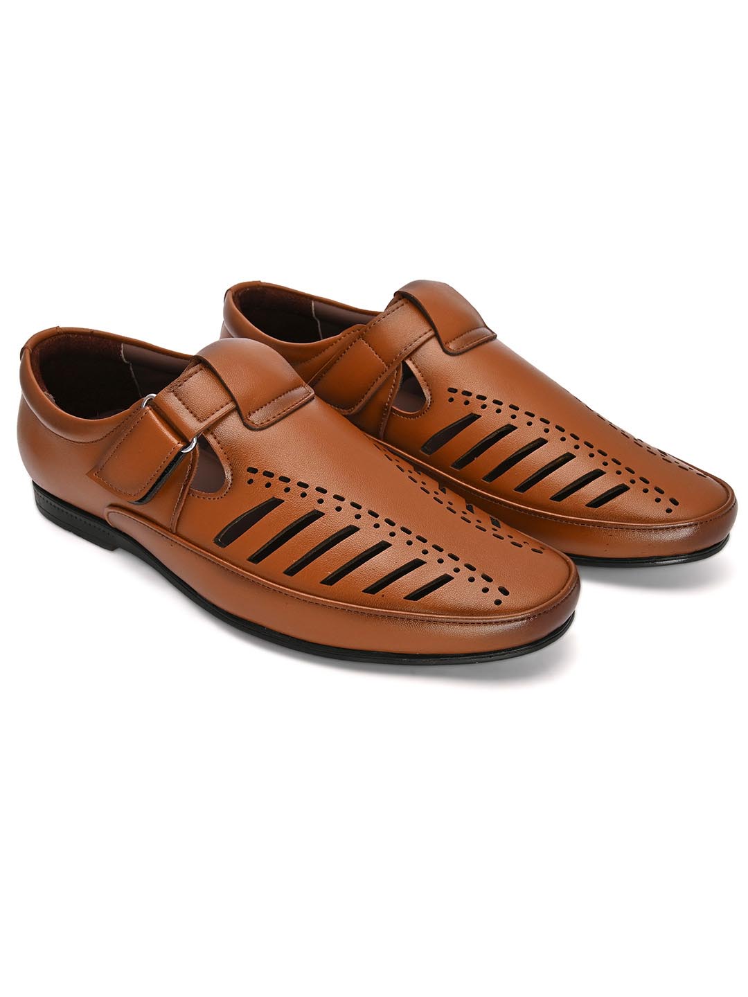 Hydes N Hues Men Tan Comfort Sandals