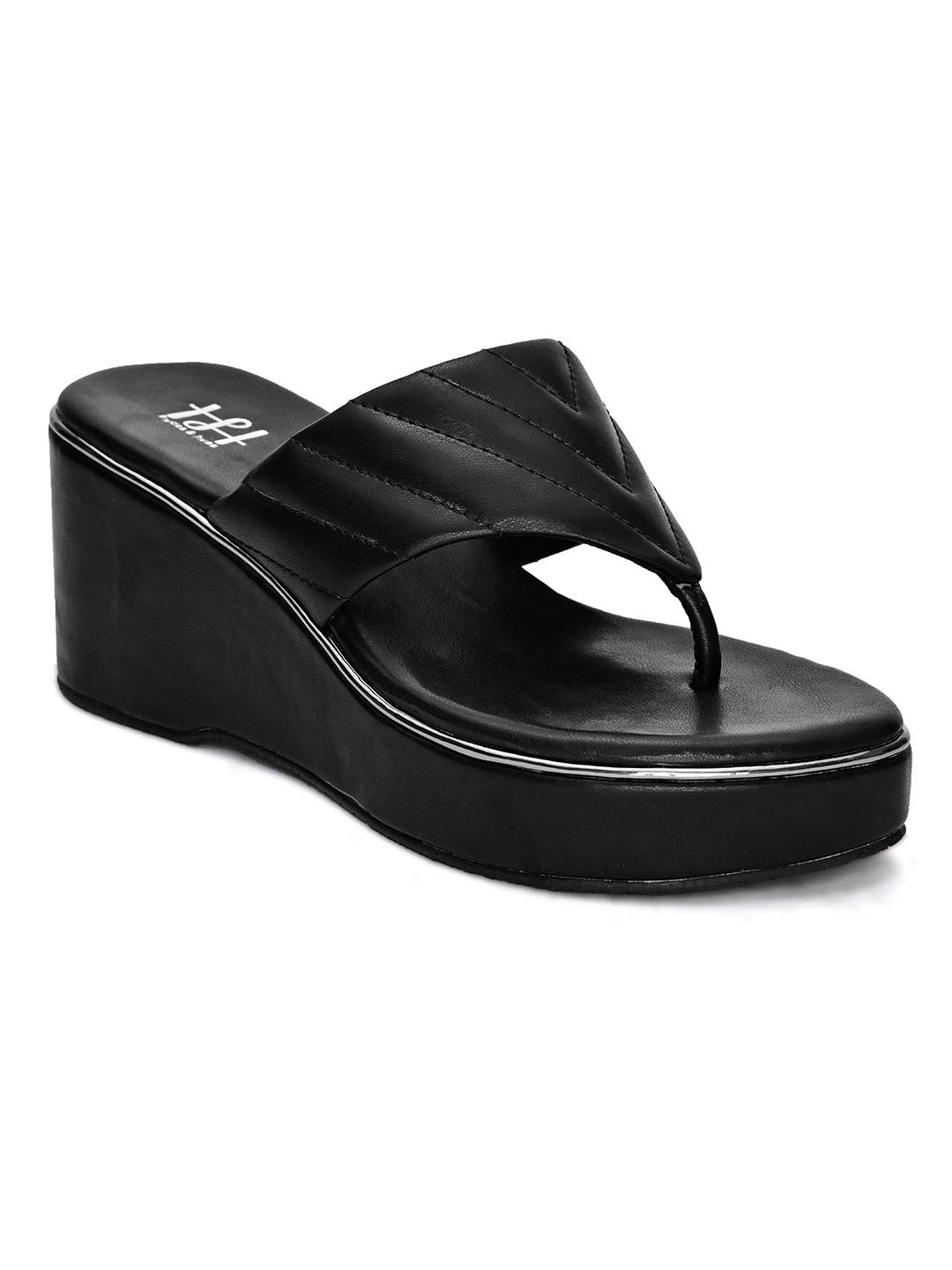 Hydes N Hues Black Wedge Heels