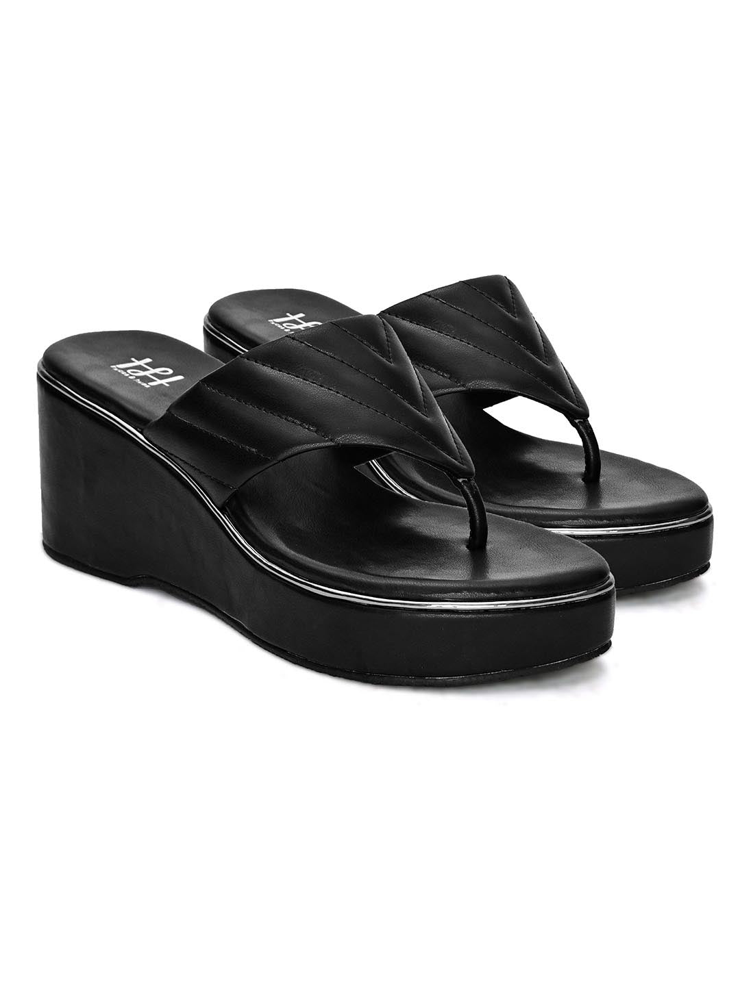 Hydes N Hues Black Wedge Heels