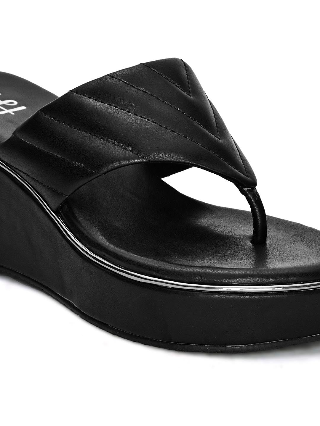 Hydes N Hues Black Wedge Heels